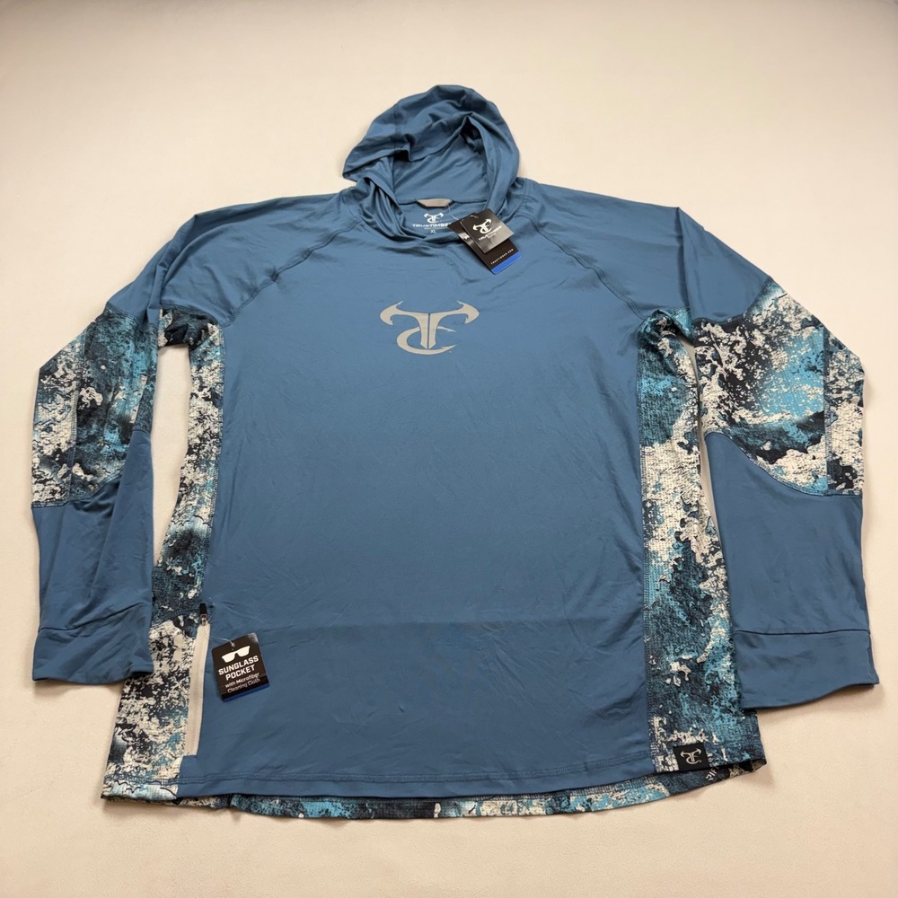 TrueTimber Ragewater Hoodie Mens XL Stellar Rift Blue Camo Sun Shirt NWT